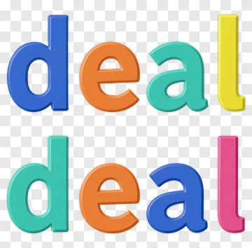 Colorful 3D Deal Letters PNG