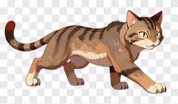 Cartoon Cat In Motion PNG