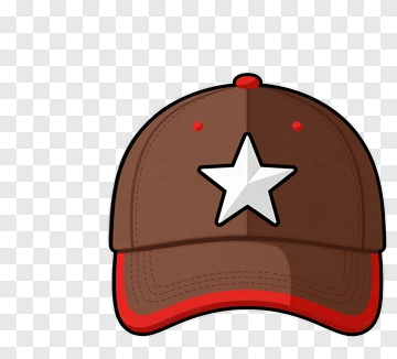 Brown Baseball Cap With White Star PNG