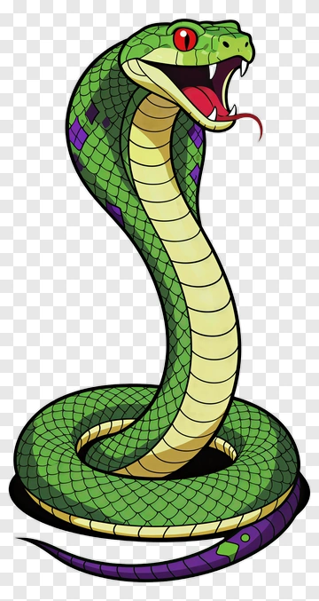 Green Cobra With Open Mouth PNG