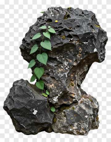 Rock With Climbing Plant PNG