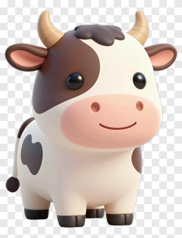 Cute Cartoon Cow PNG