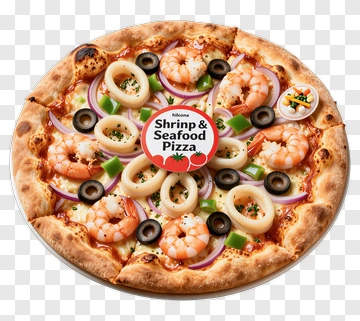 Shrimp Seafood Pizza PNG