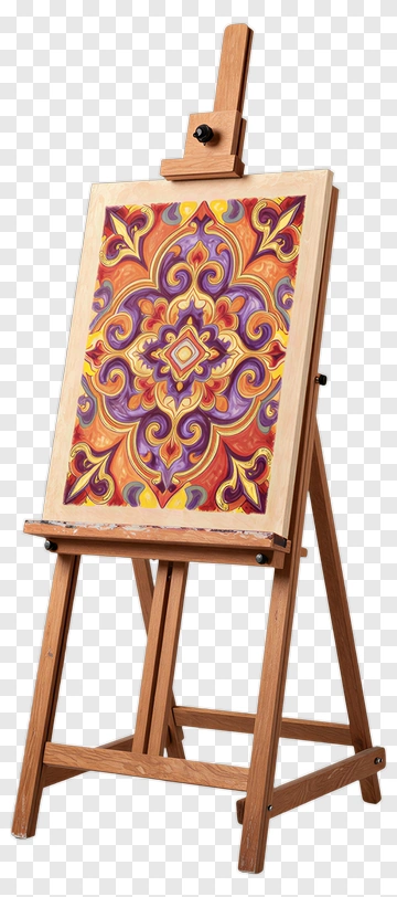 Vibrant Painting On Easel PNG