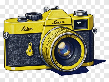 Yellow Leica Camera Illustration PNG
