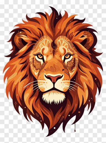 Lion With Ornate Mane PNG