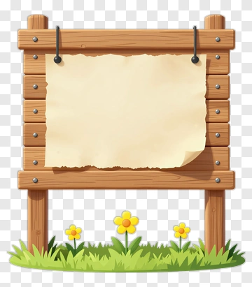 Wooden Signboard With Blank Paper PNG