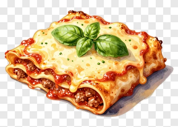 Delicious Lasagna With Fresh Basil PNG