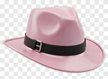 Pink Hat With Black Belt PNG