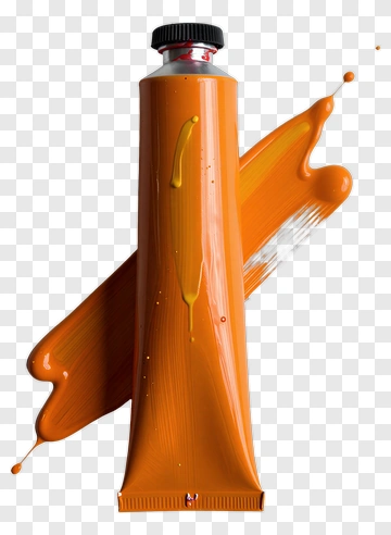 Orange Paint Tube With Splatter PNG