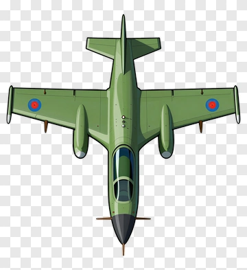 Top View Of Green Military Aircraft PNG