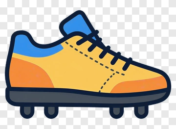 Yellow Soccer Shoe With Blue Accents PNG