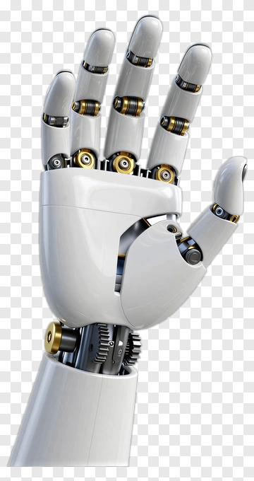 Robot Hand With Gold Accents PNG