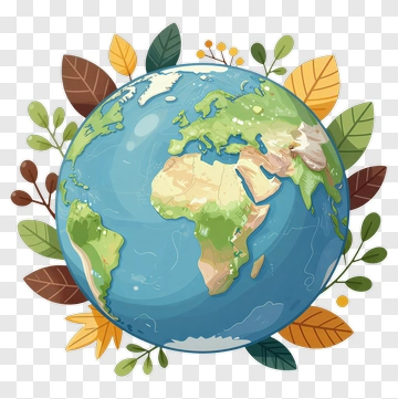Earth Surrounded By Leaves PNG