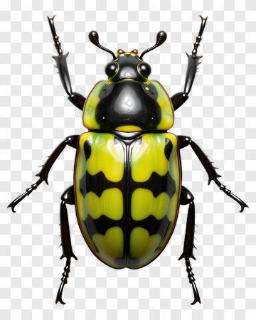 Yellow And Black Beetle PNG