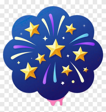 Blue Firework With Golden Stars PNG