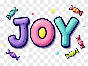 Joy Text With Candy PNG