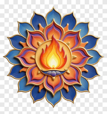 Lotus With Central Fire Symbol PNG