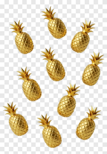 Golden Pineapples Floating PNG