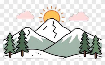 Snowy Mountains With Pine Trees PNG