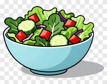 Fresh Salad In A Blue Bowl PNG