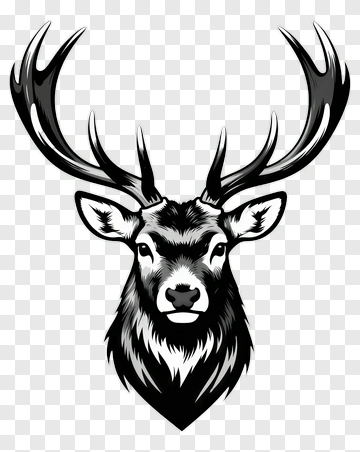 Stag Head Portrait PNG