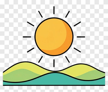 Sun Over Rolling Hills PNG