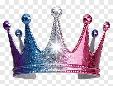 Sparkling Crown With Blue And Pink Glitter PNG