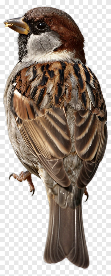 Sparrow With Detailed Feathers PNG