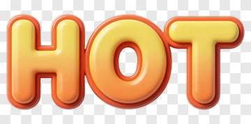 3D Cartoon HOT Text PNG