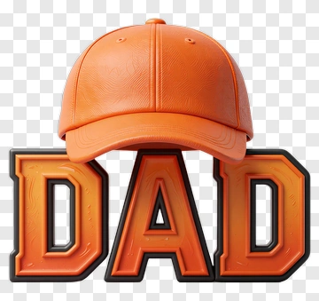 Orange Cap With Dad Letters PNG