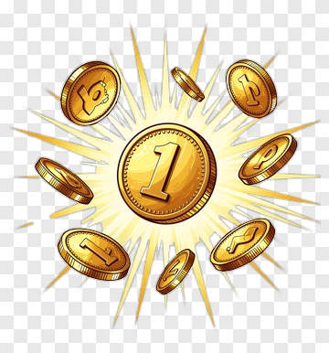 Golden Coin With Number One PNG