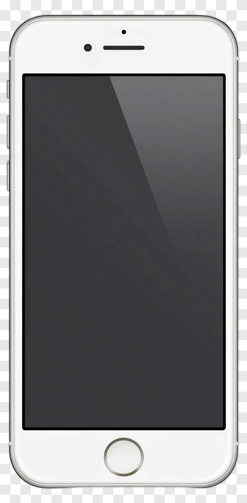 White Smartphone With Black Screen PNG