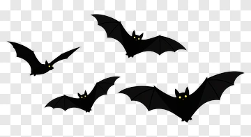 Flying Bats With Yellow Eyes PNG