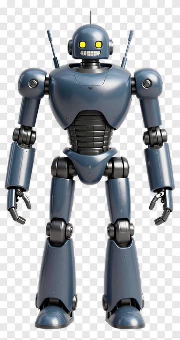 Blue Robot With Yellow Eyes PNG