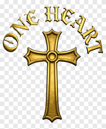 One Heart Cross Design PNG