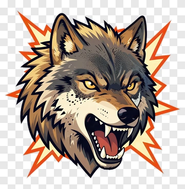 Fierce Wolf Head With Spikes PNG