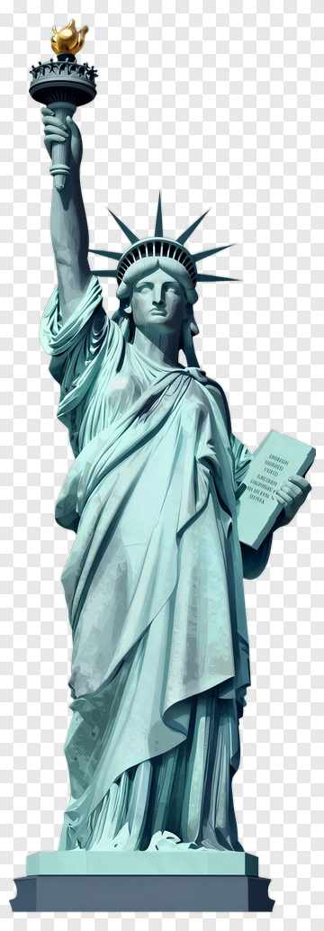 Liberty Statue Holding Torch And Tablet PNG