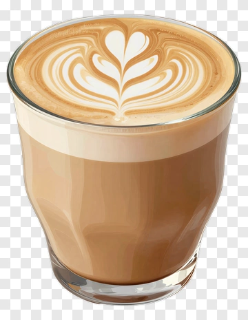 Latte Art In A Glass Coffee Cup PNG