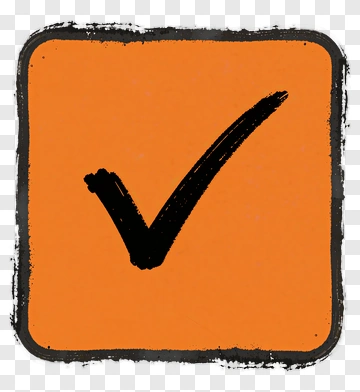 Hand Drawn Checkmark In Orange Square PNG