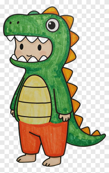 Child In Dinosaur Costume PNG