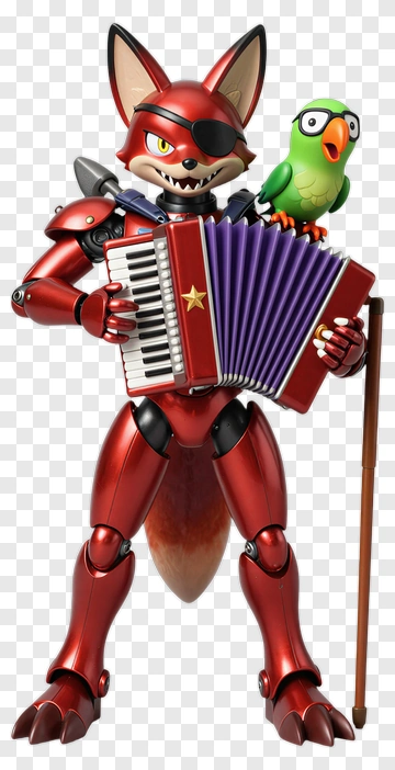 Robot Fox Playing Accordion PNG