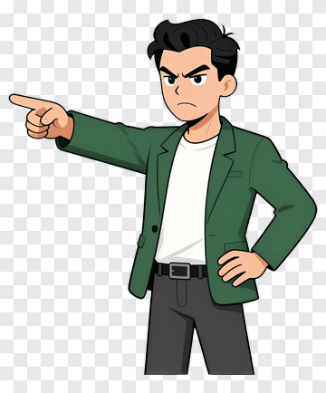 Angry Man Pointing Finger PNG