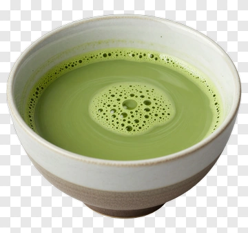 Matcha Tea In Ceramic Bowl PNG