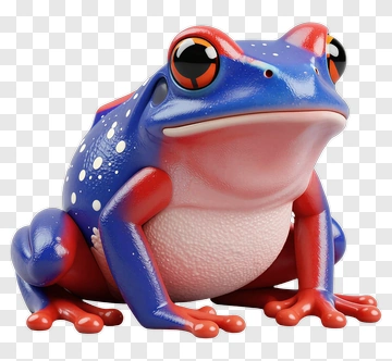 Blue And Red Frog PNG