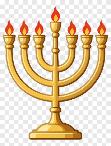 Golden Menorah With Burning Candles PNG