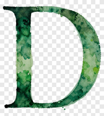 Watercolor Letter D In Green PNG