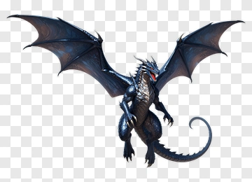 Blue Dragon With Spread Wings PNG
