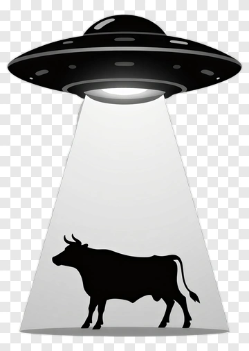 UFO Spotlights A Cow PNG