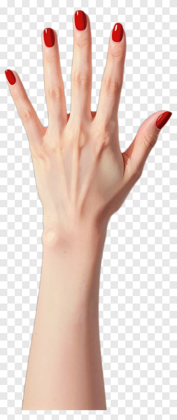 Hand With Red Nails PNG